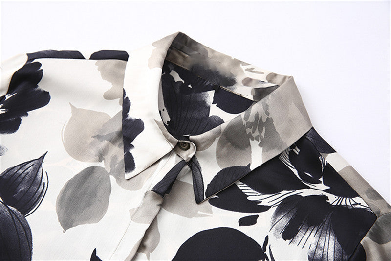Loose Silk Satin Textured Shirt For Women