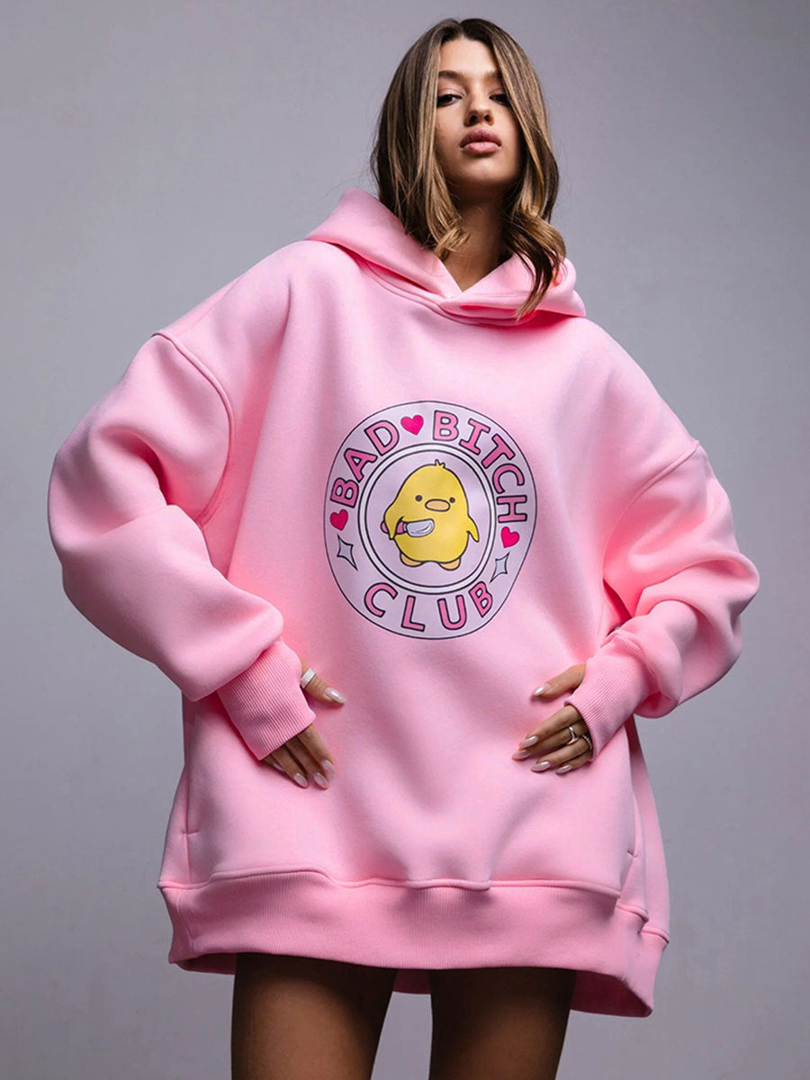 Playful Duck Print Unisex Hoodie
