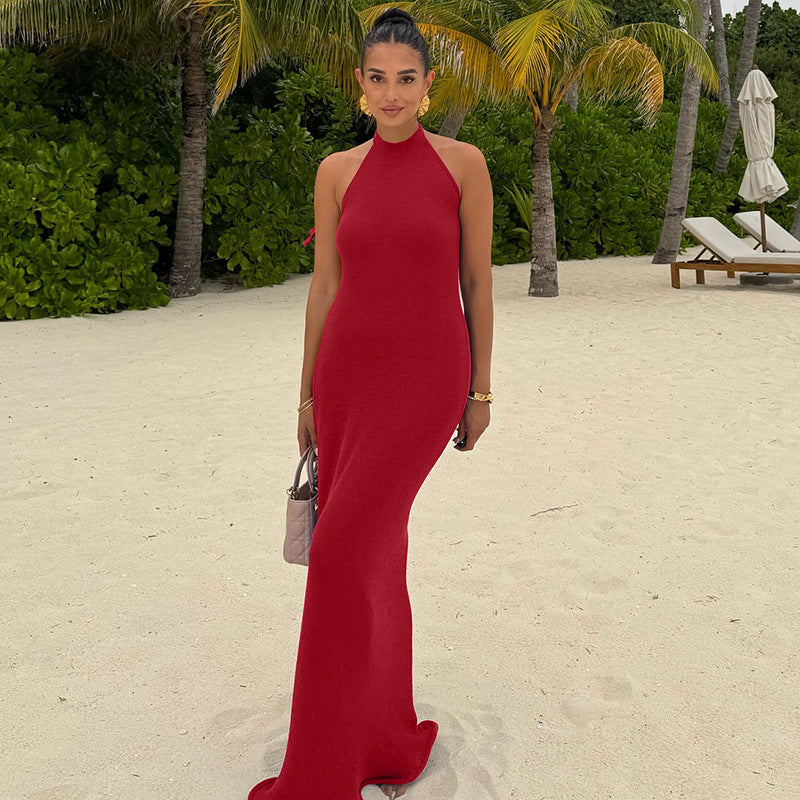 Venetian Flame Halter Dress
