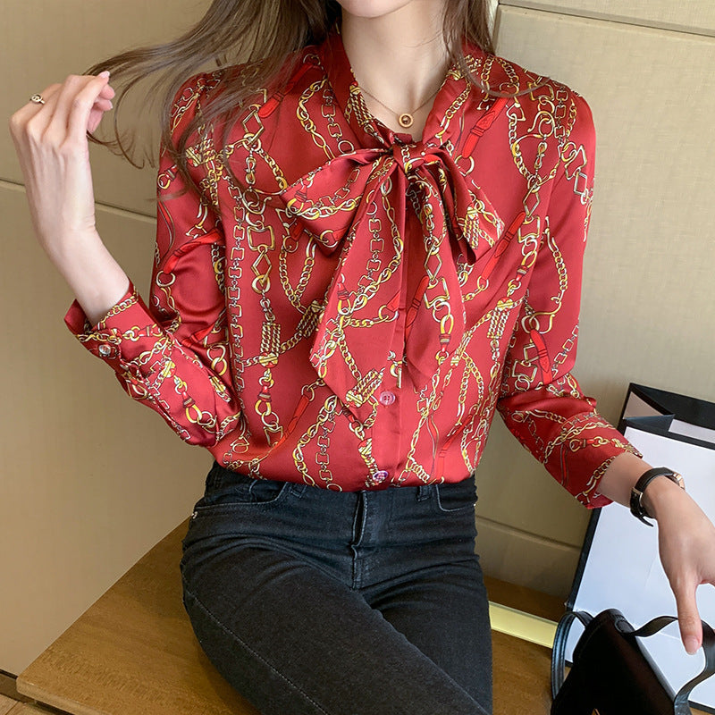 Silk Design Sense Western Style Shirt Bow Tie Tie Shirt