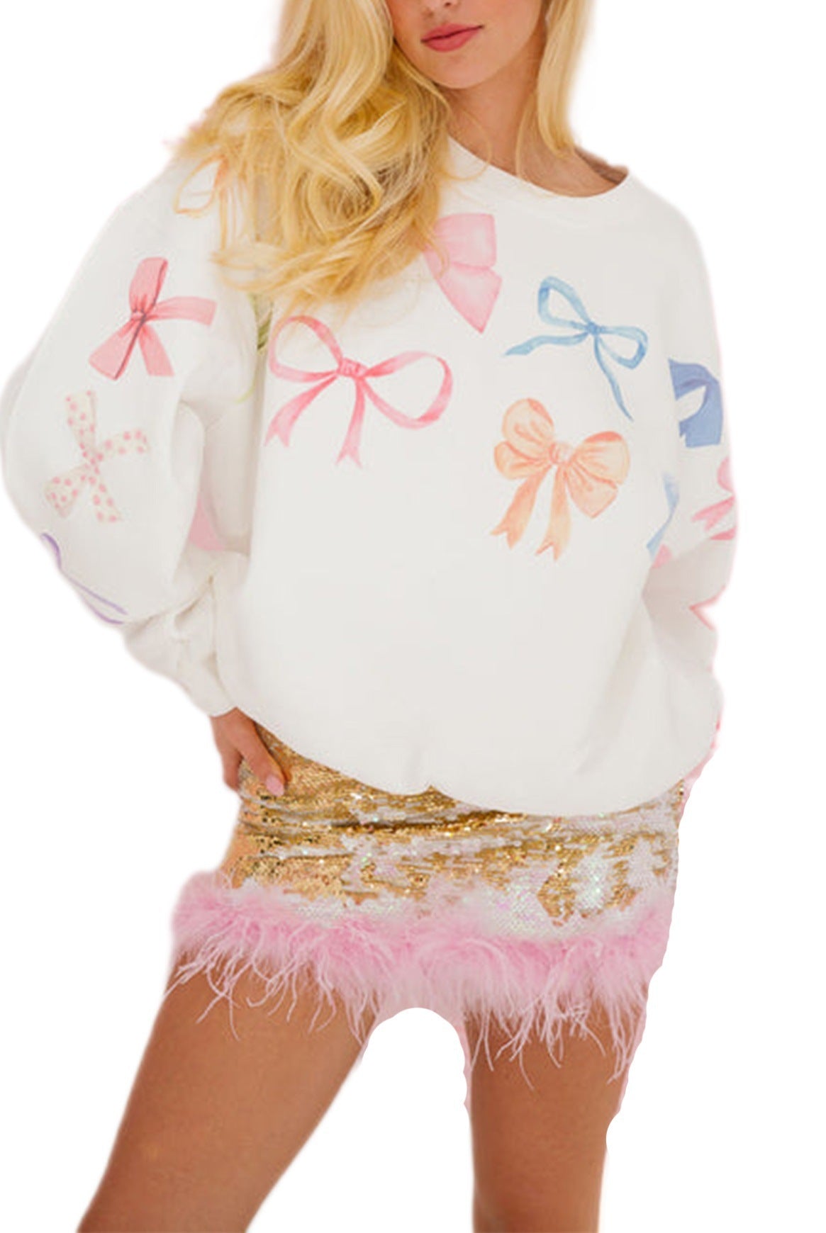 RibbonGlow Cozy Bow Top