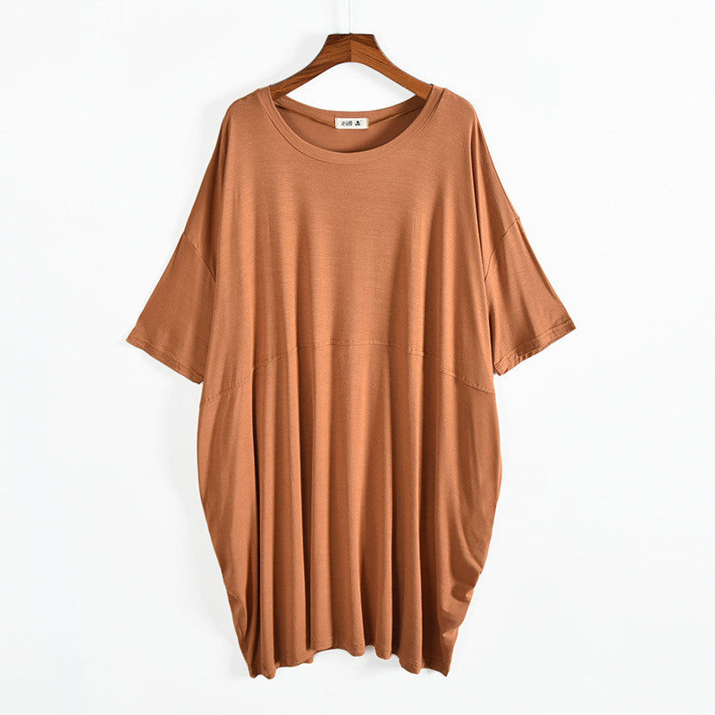 Women's Modal Cotton Silk Loose Plus Size Nightdress