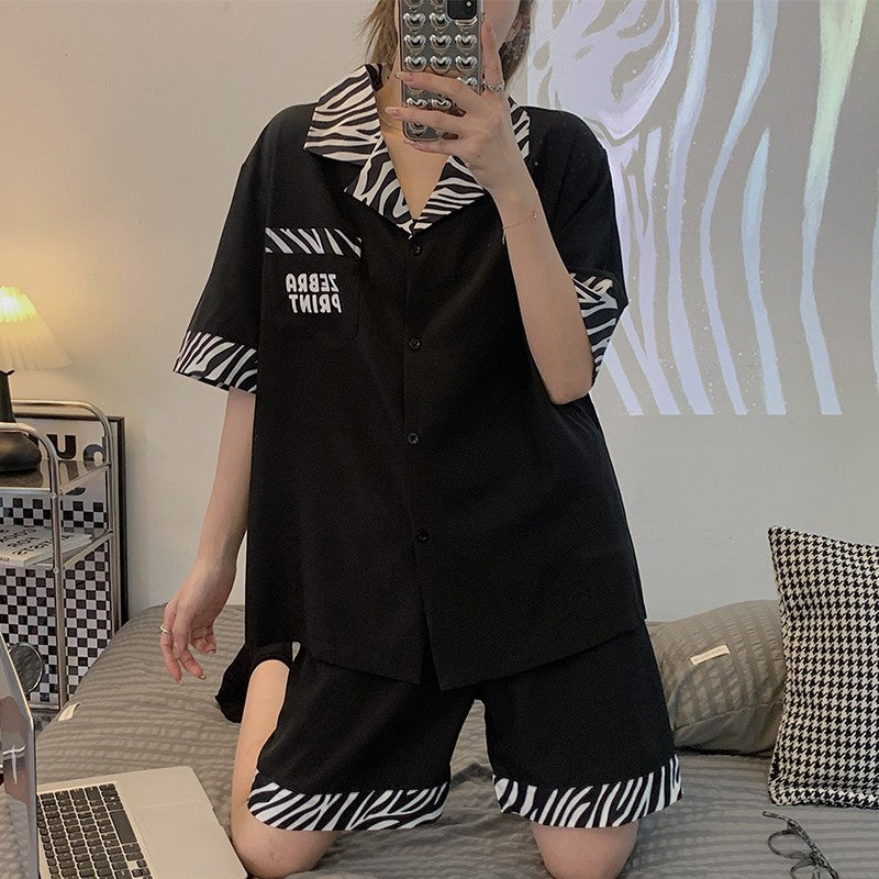Women's Short Sleeve Imitation Silk Ice Silk Pajamas