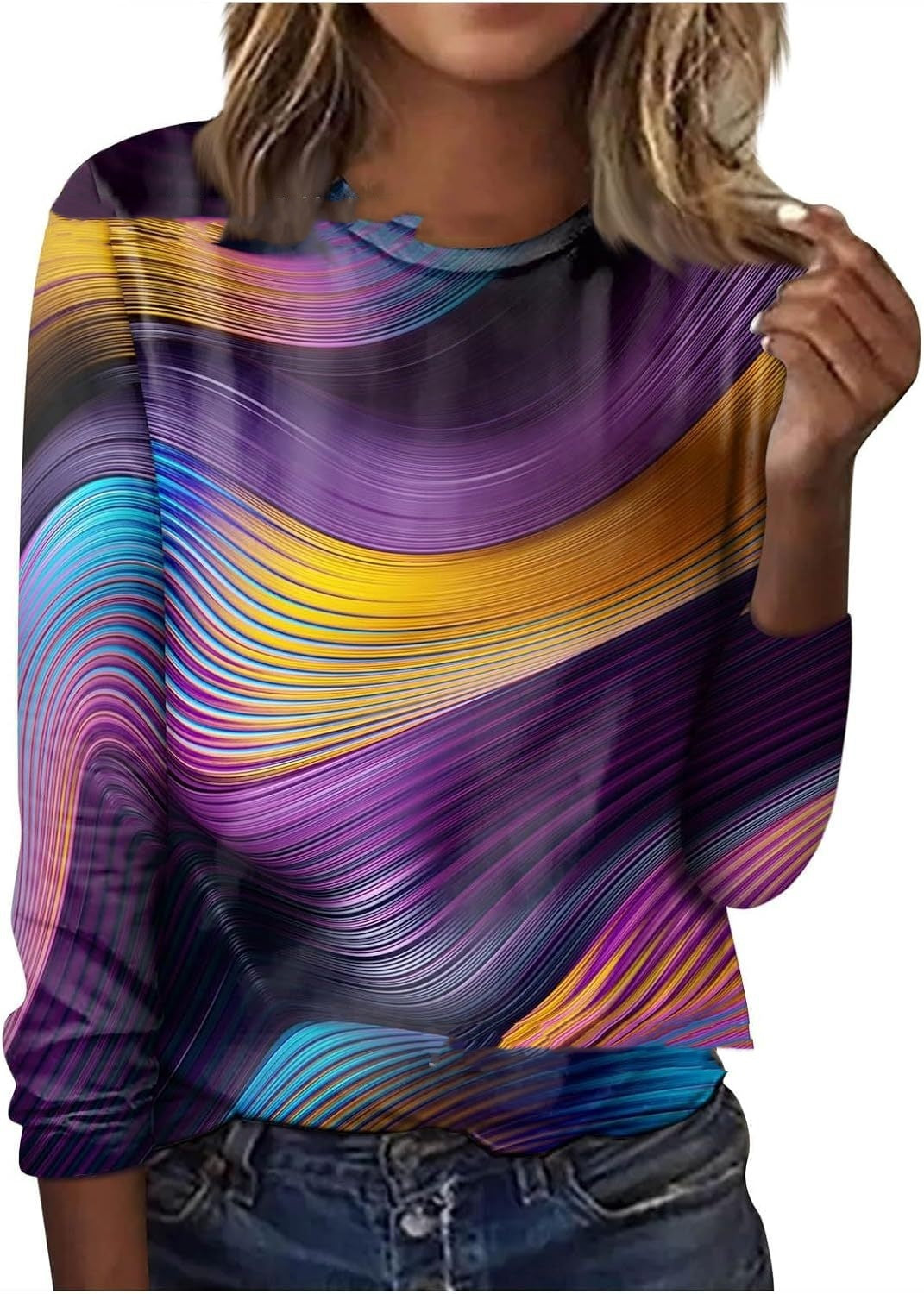 GeoBloom™ Long Sleeve Printed Top
