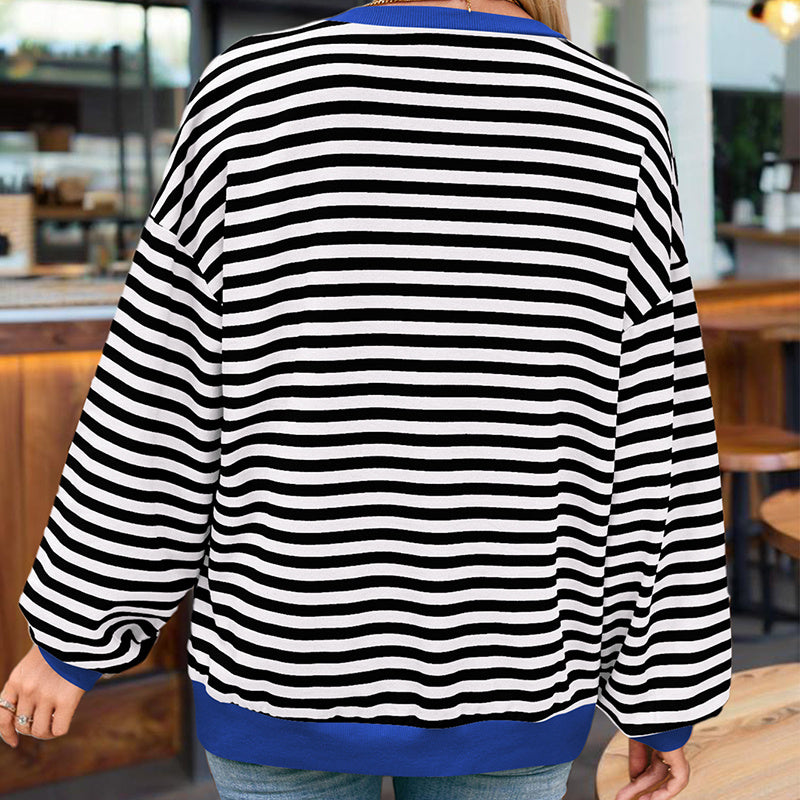 StripeEase Knit Sweatshirt