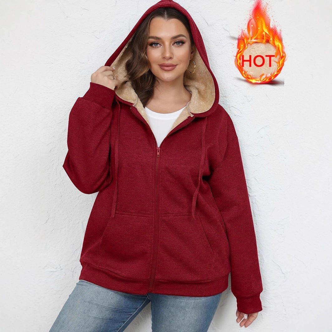 PlushEase Zipper Hoodie Coat