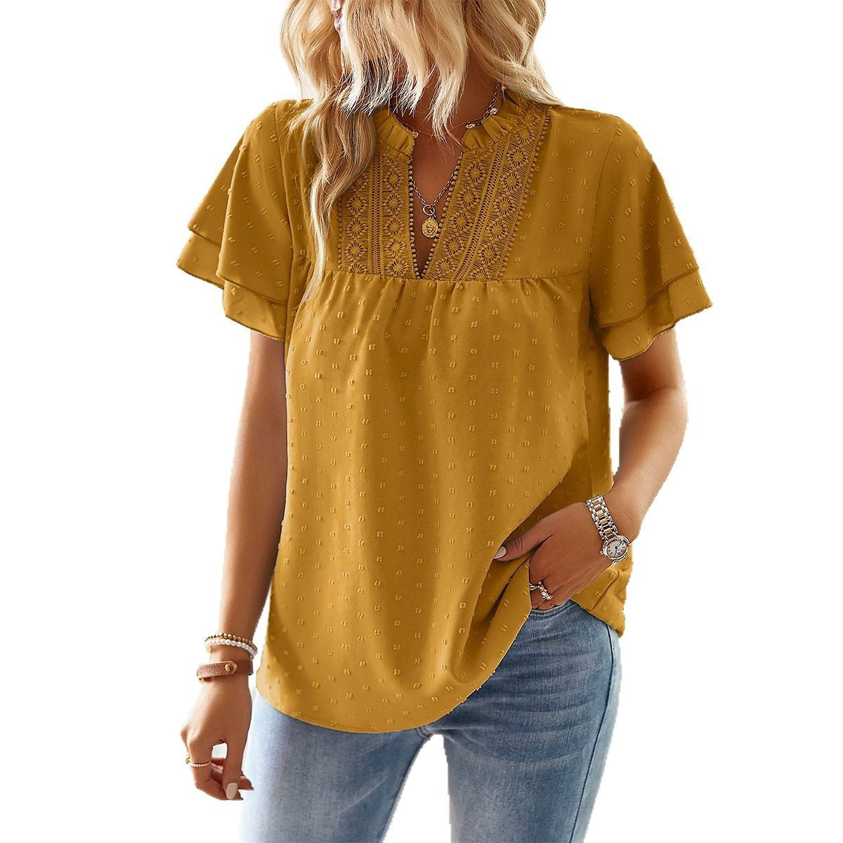 Isla Flare V-Collar Blouse