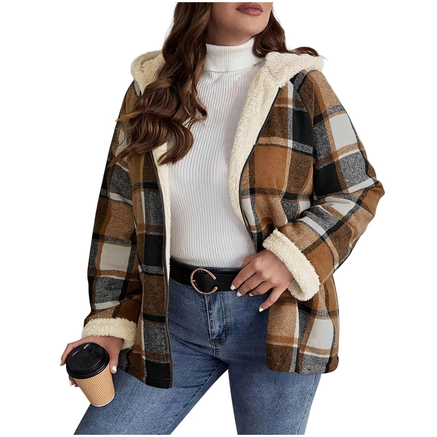 NordicHaven Plaid Hooded Coat