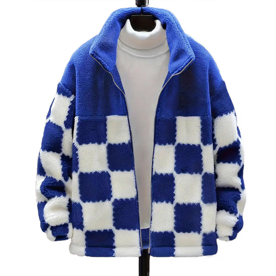 PlaidEase Warm Zipper Coat