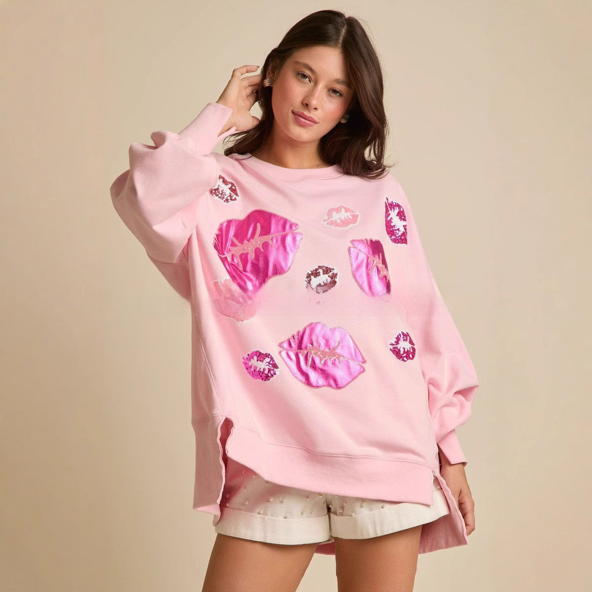 LoveSpark Sequined Kiss Top
