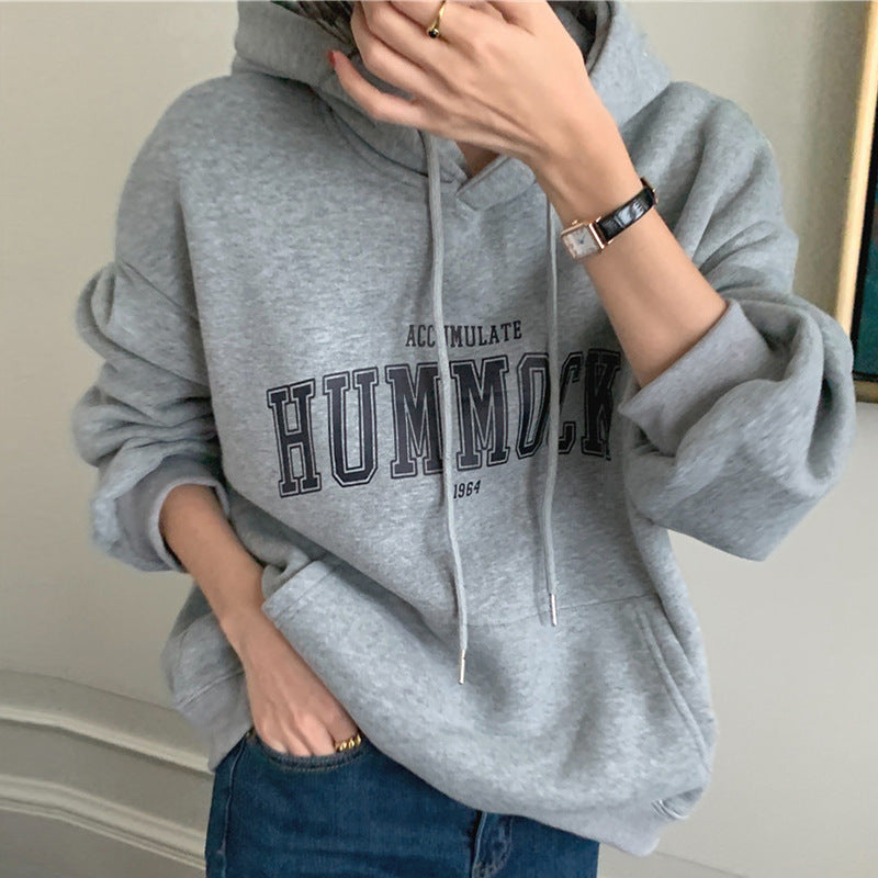 KoriScript™ Casual Letter Print hoodie