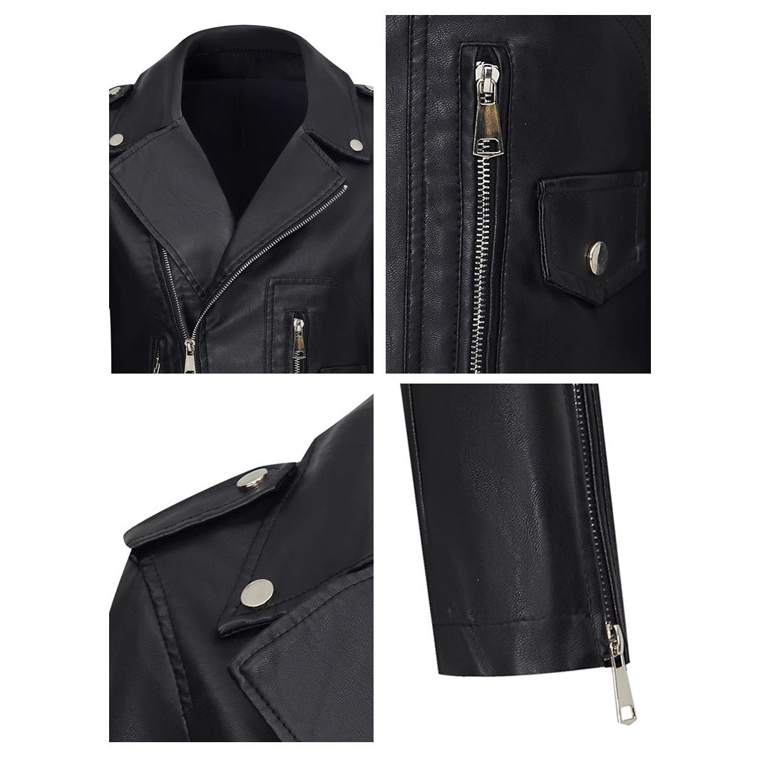 VeraLuxe Short Leather Coat