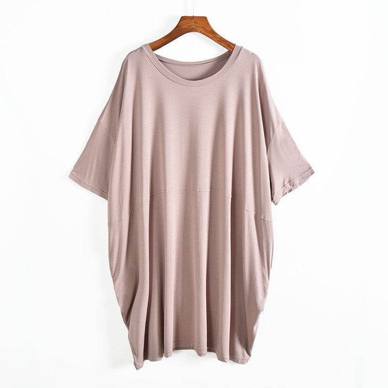 Women's Modal Cotton Silk Loose Plus Size Nightdress