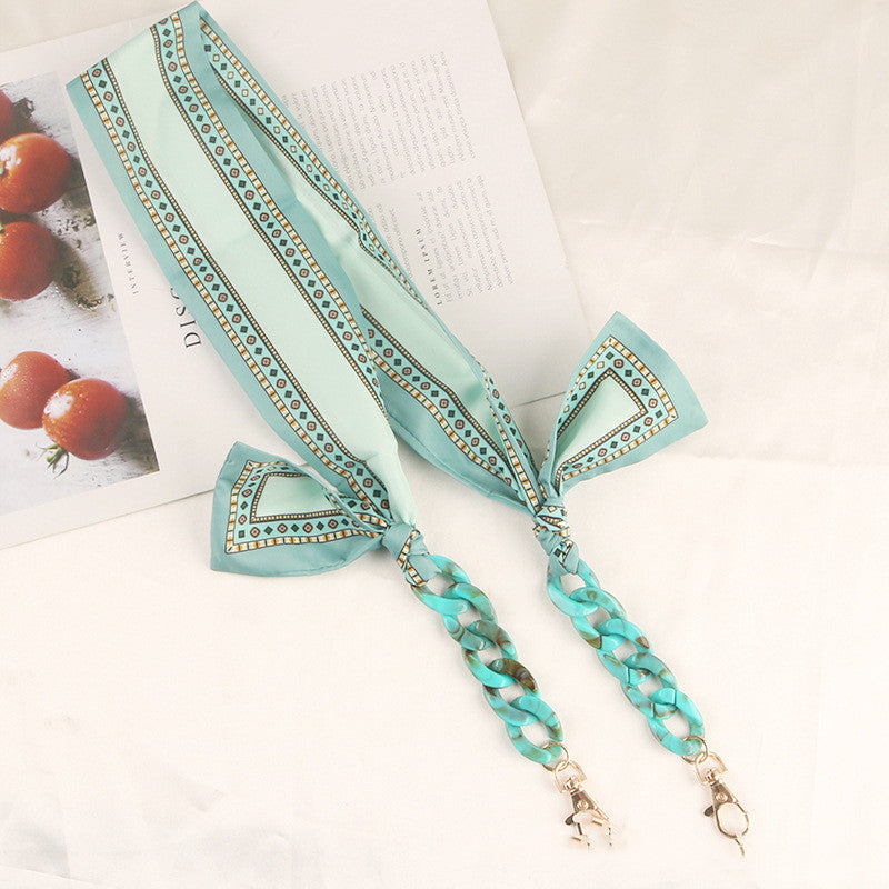 Printed Silk Scarf Eye Chain Hat Windproof Pendant