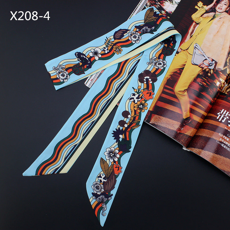Women's French Flower Wave Imitated Silk Scarves