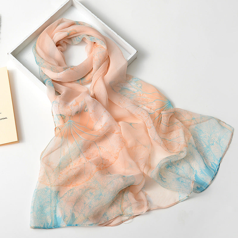 Summer Sunscreen Simulation Silk Beach Towel All-match Scarf