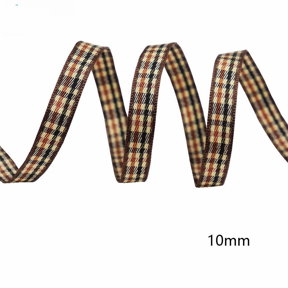10mm Knitted Plaid Silk Ribbon Webbing