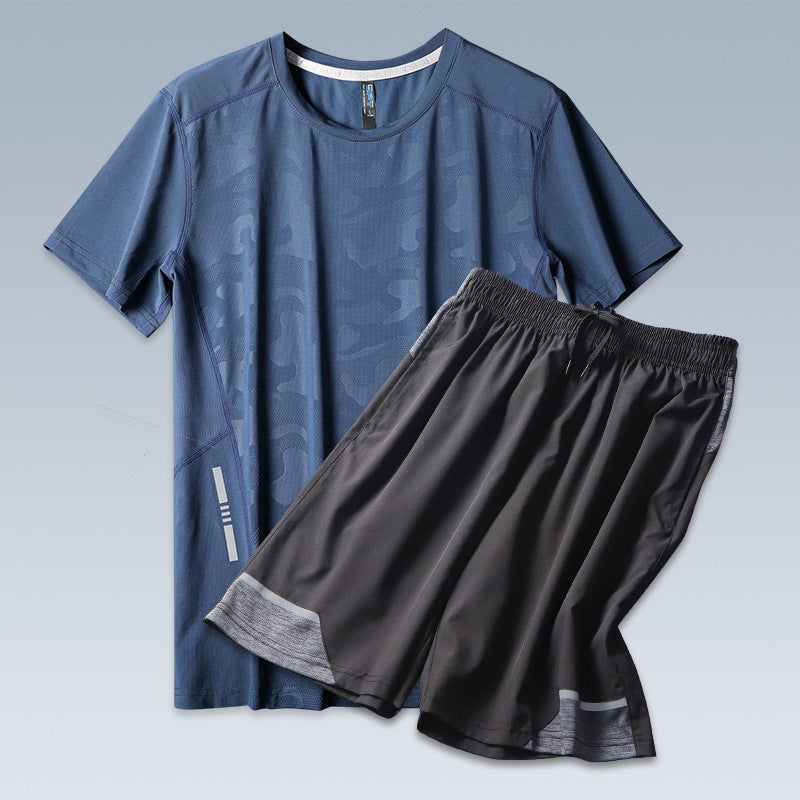 Sports Men's Summer Thin Ice Silk Casual Suit