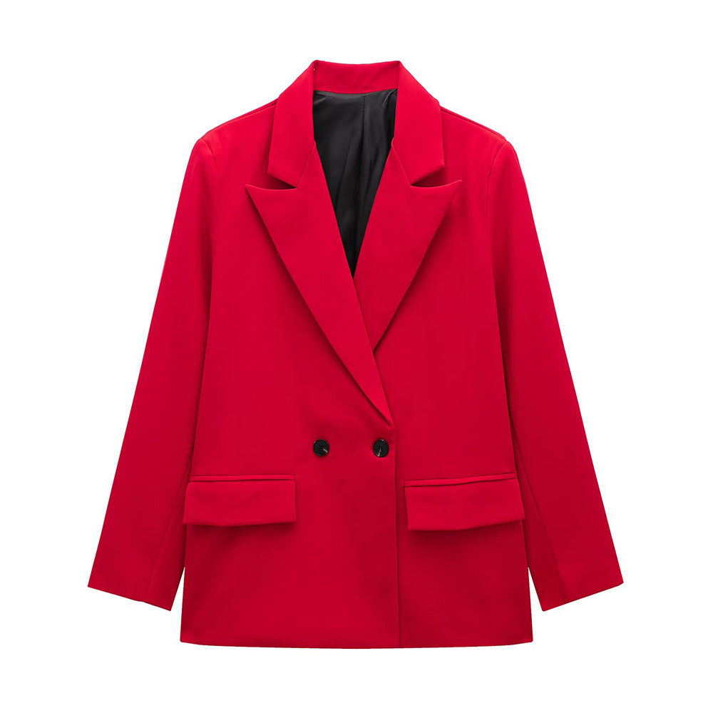 VividEase Double-Breasted Commuter Jacket