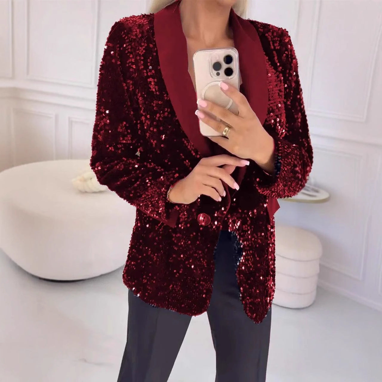 GlimmerVogue Sequin Jacket