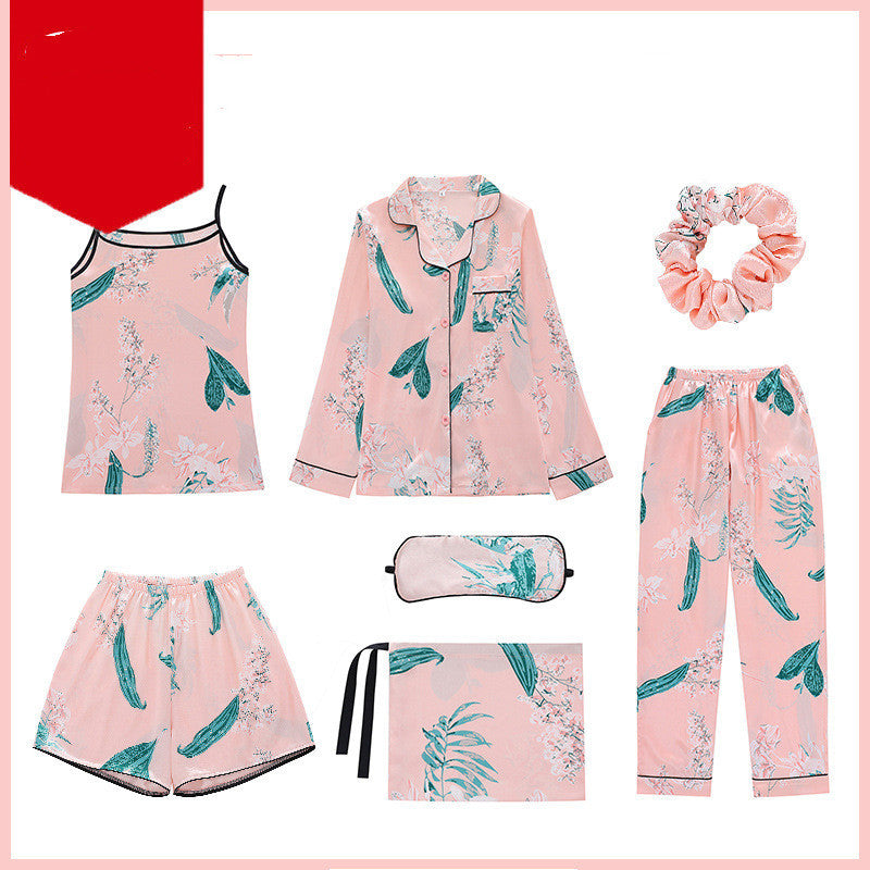 Seven-piece suit with silk outerwear