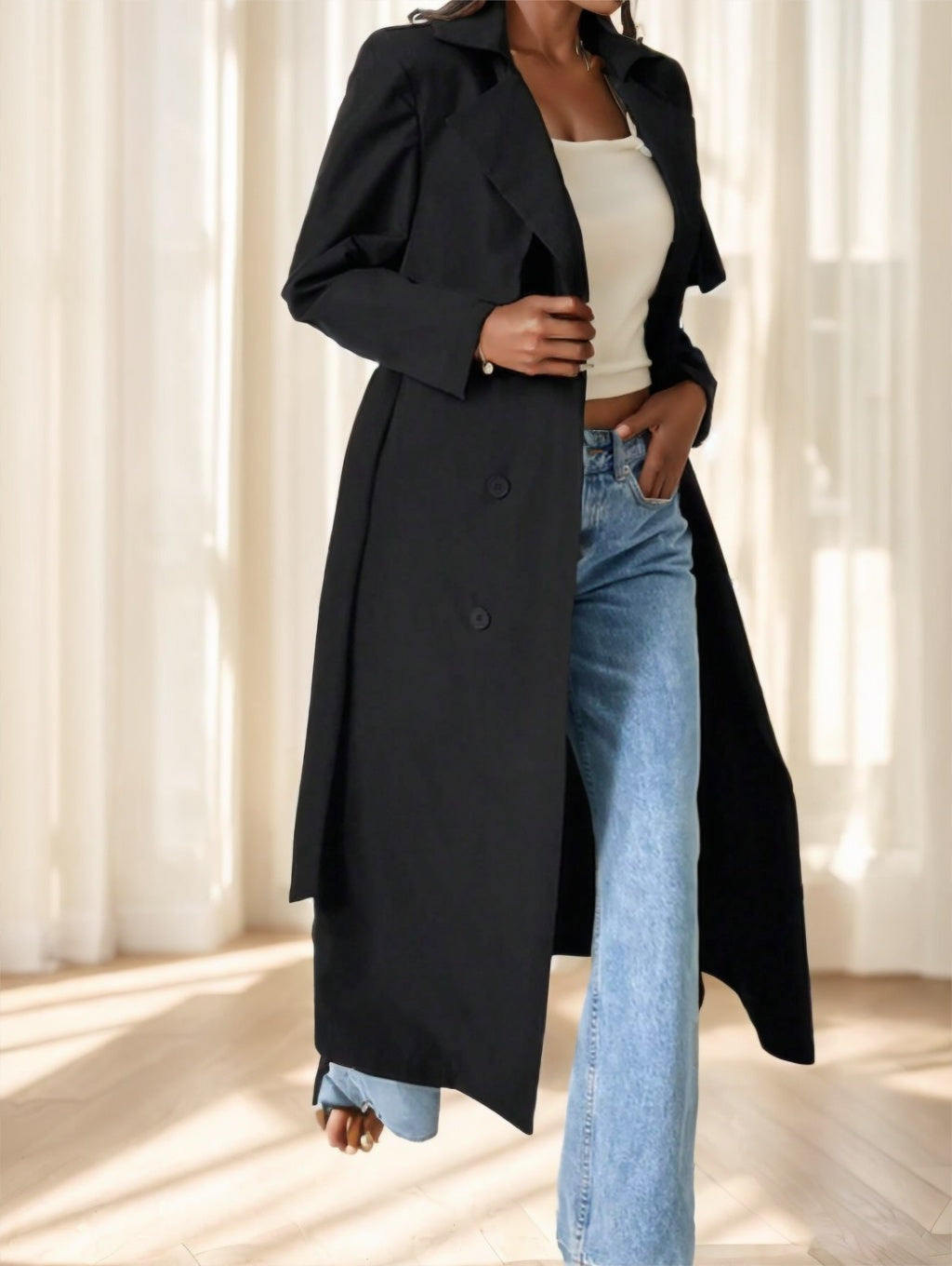 MetroGrace Double-Breasted Trench