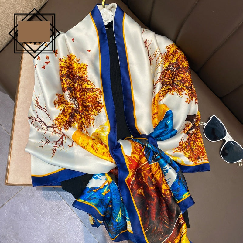 Summer Silk Women's Thin Section Fashion Lengthened Scarf Shawl
