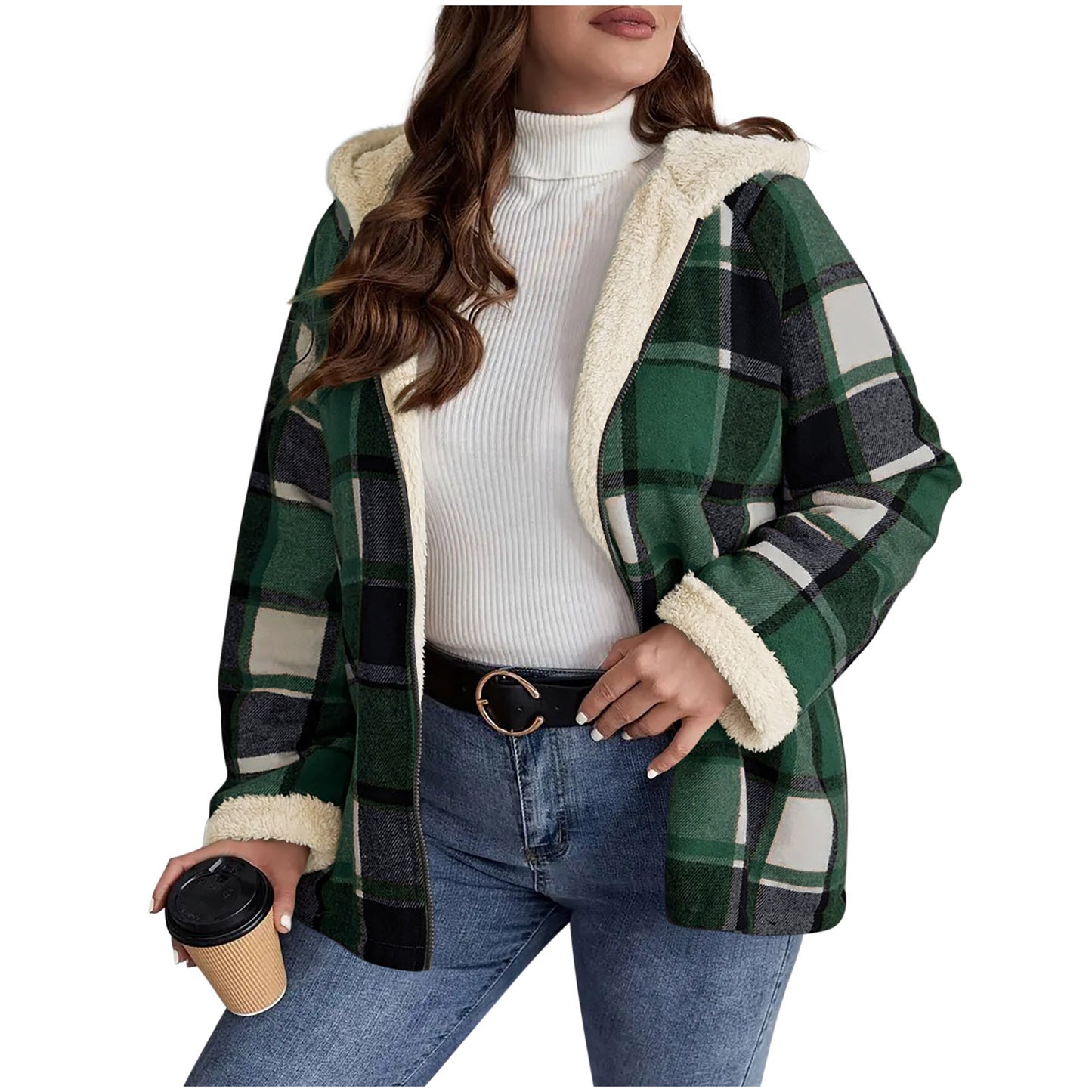 NordicHaven Plaid Hooded Coat