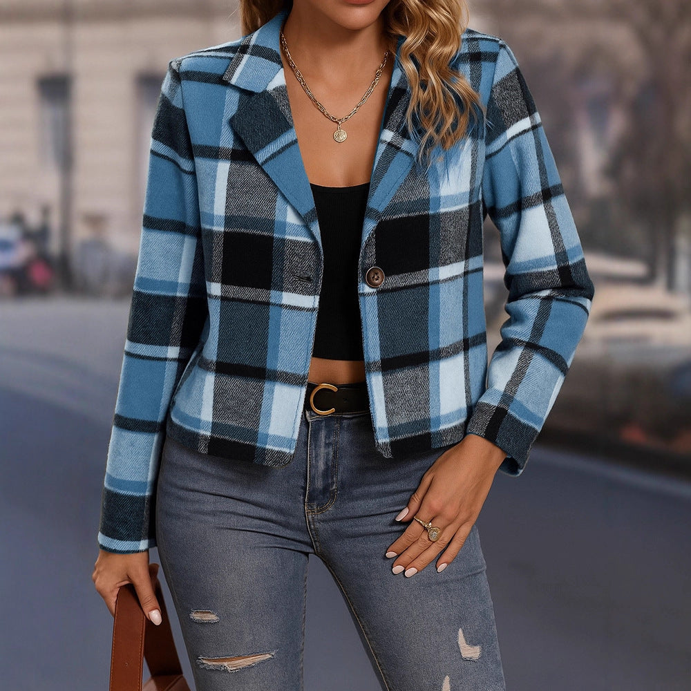 PlaidChic Cropped Blazer