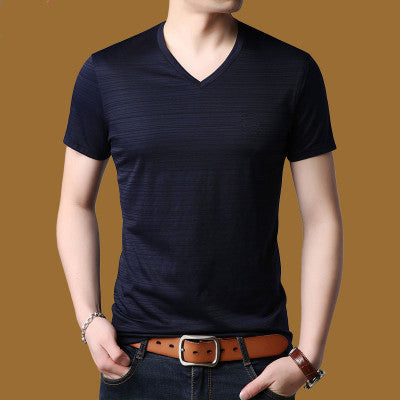 Men's loose ice silk T-shirt