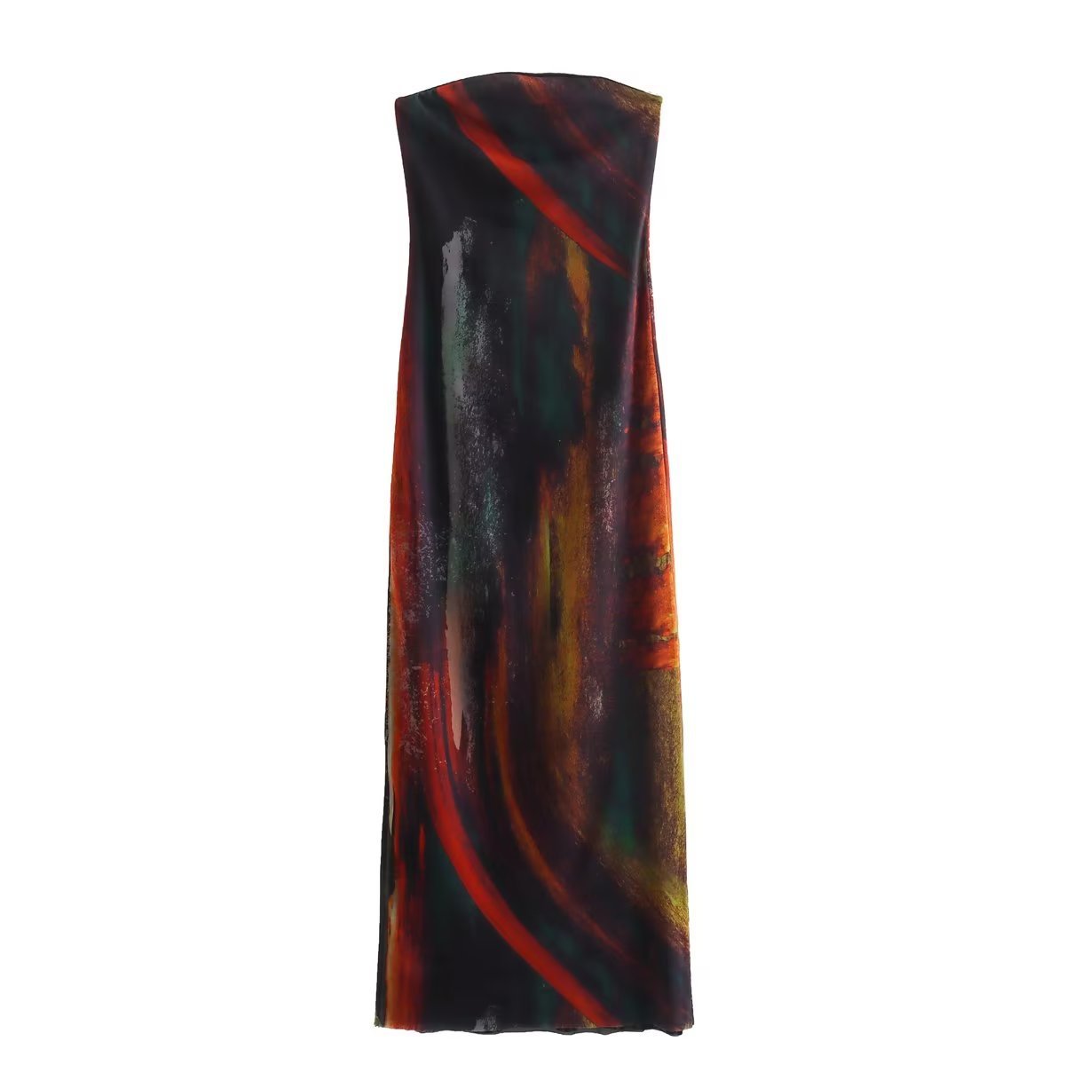 Women's Elegant Slim-fit Slimming Retro Printed Silk Net Dress