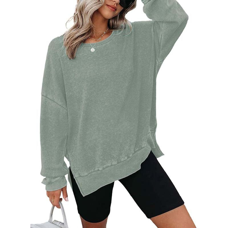 WaffleEase Side-Slit Pullover
