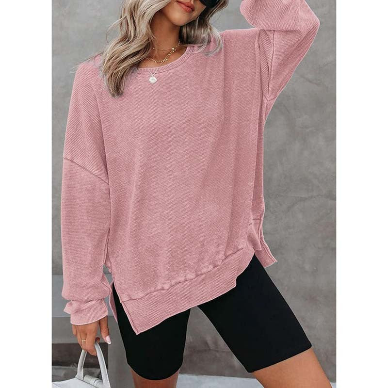 WaffleEase Side-Slit Pullover