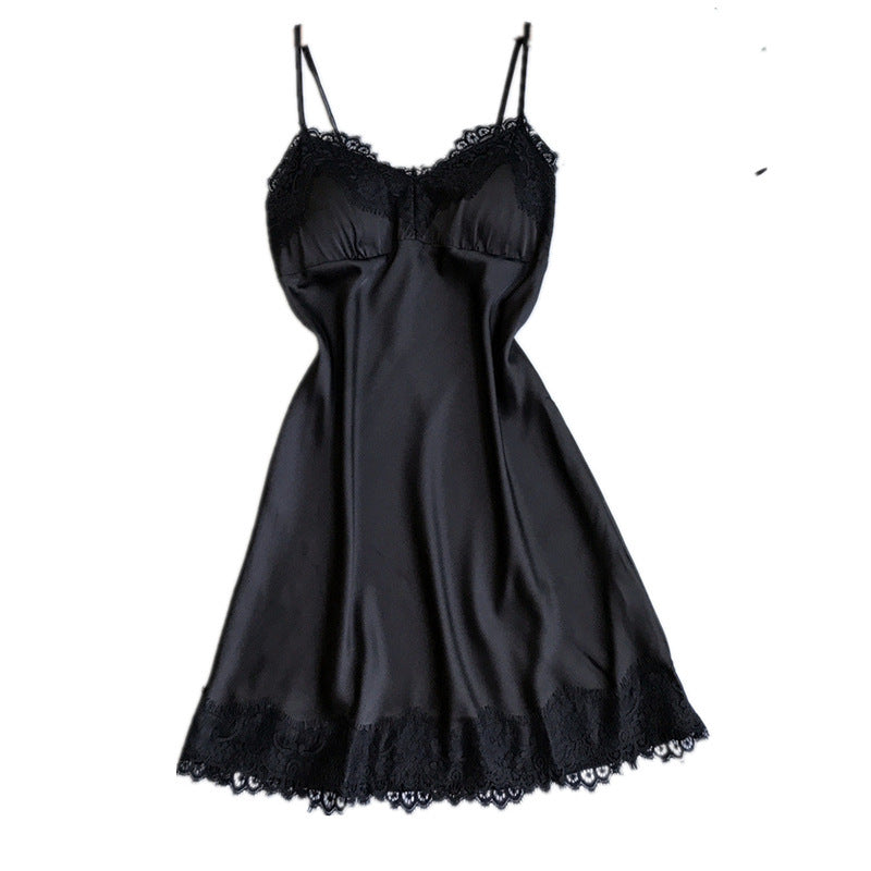 Comfortable silk suspender nightdress