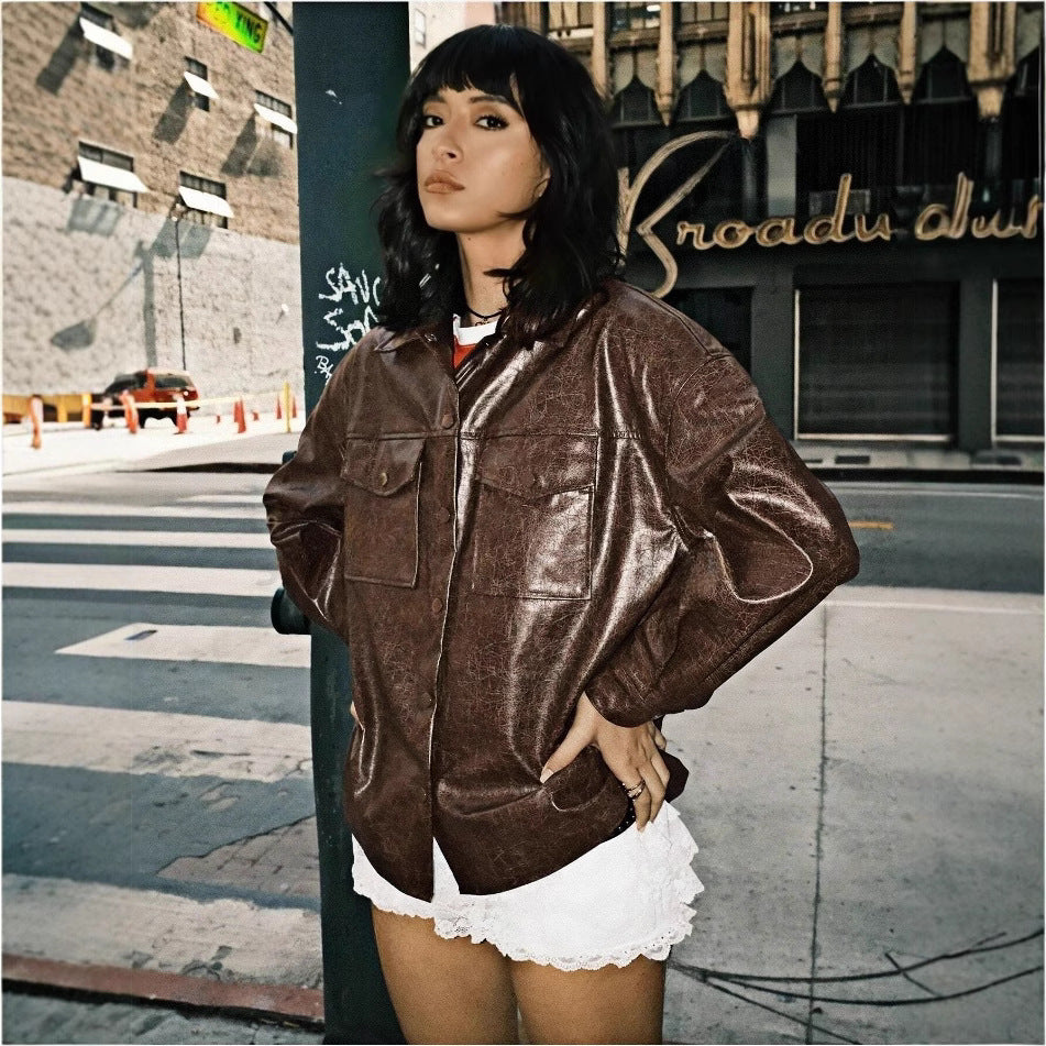 UrbanLuxe PU Pocket Jacket