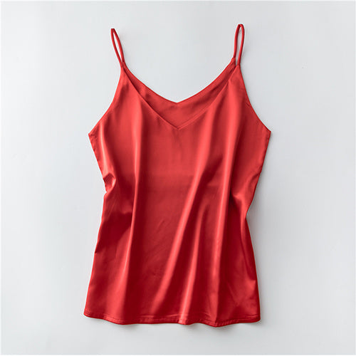 Women's short sleeveless ice silk top