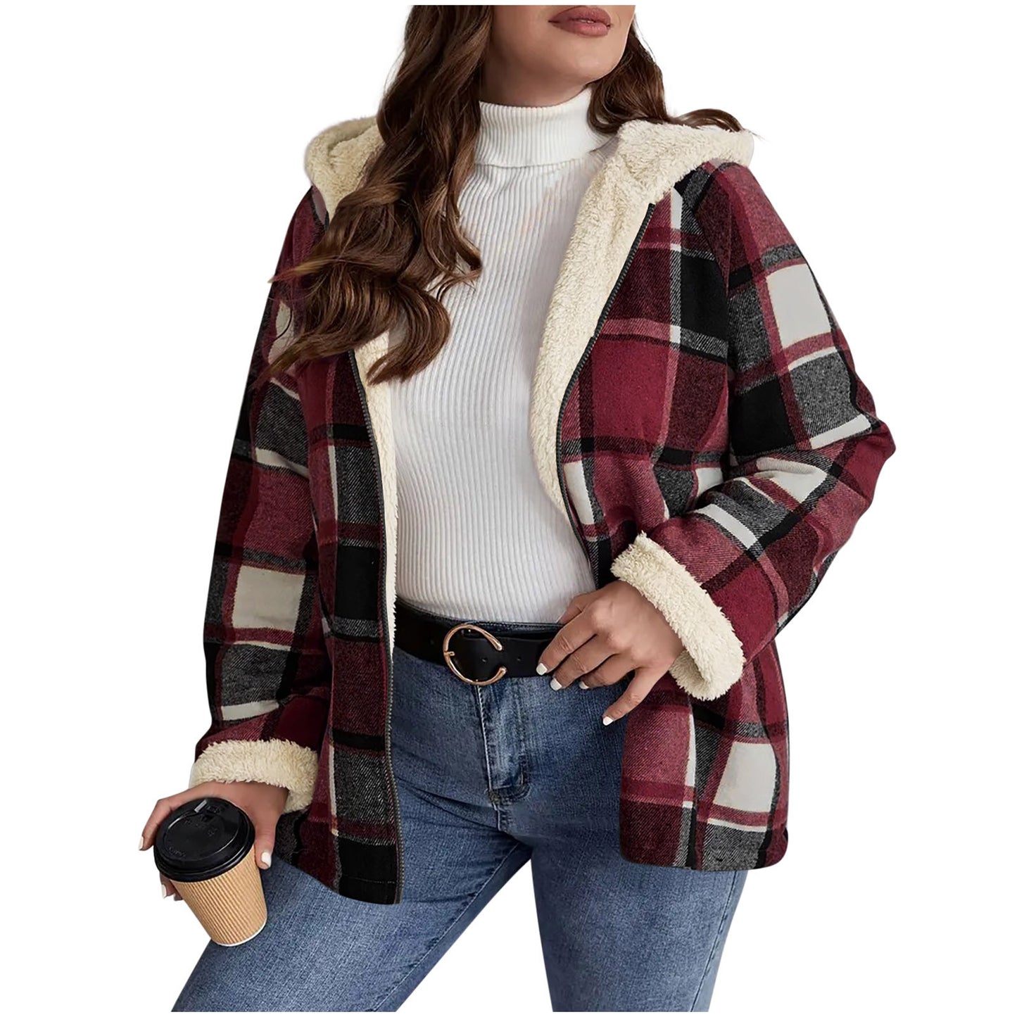 NordicHaven Plaid Hooded Coat