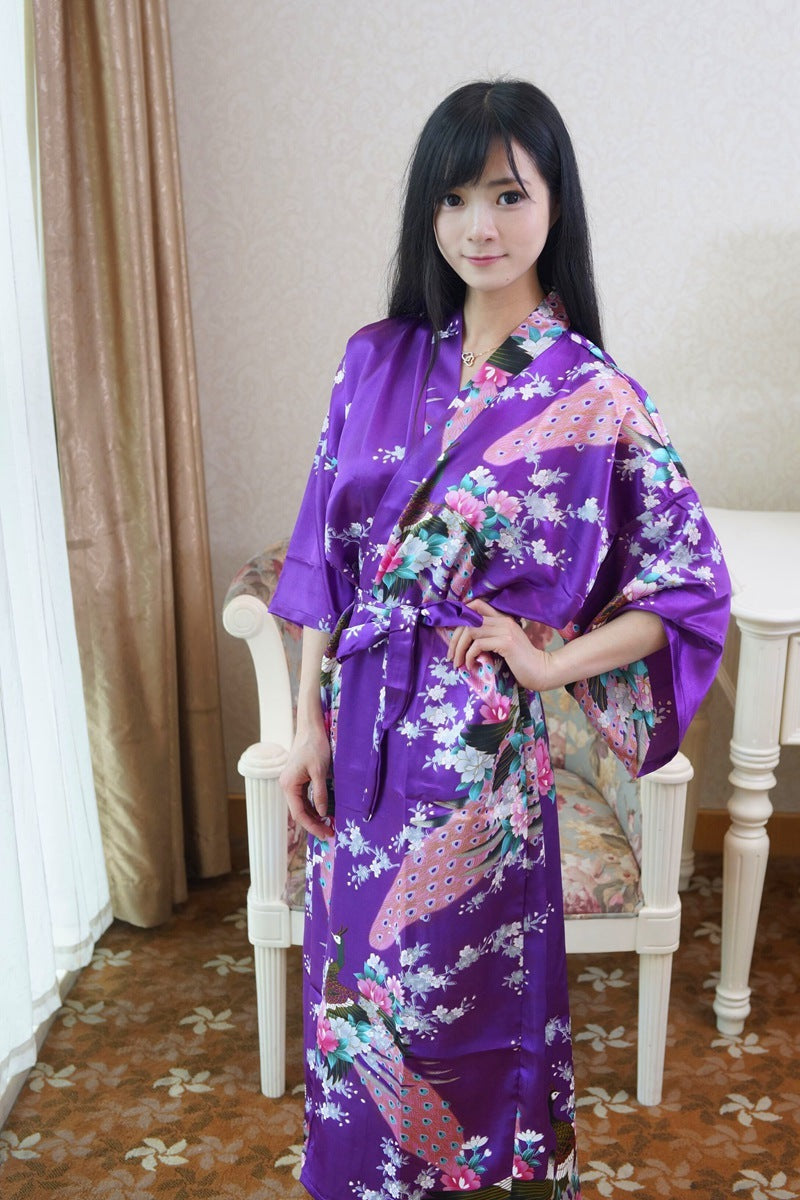 Fashion Sexy Simulation Silk Ladies Nightgown