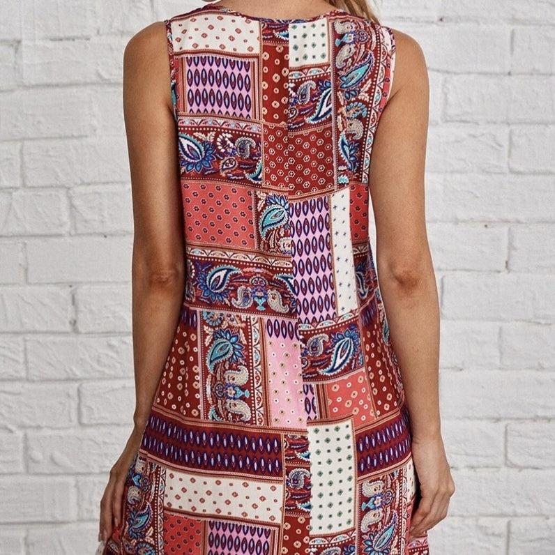 AuraLuxe Patchwork Dress
