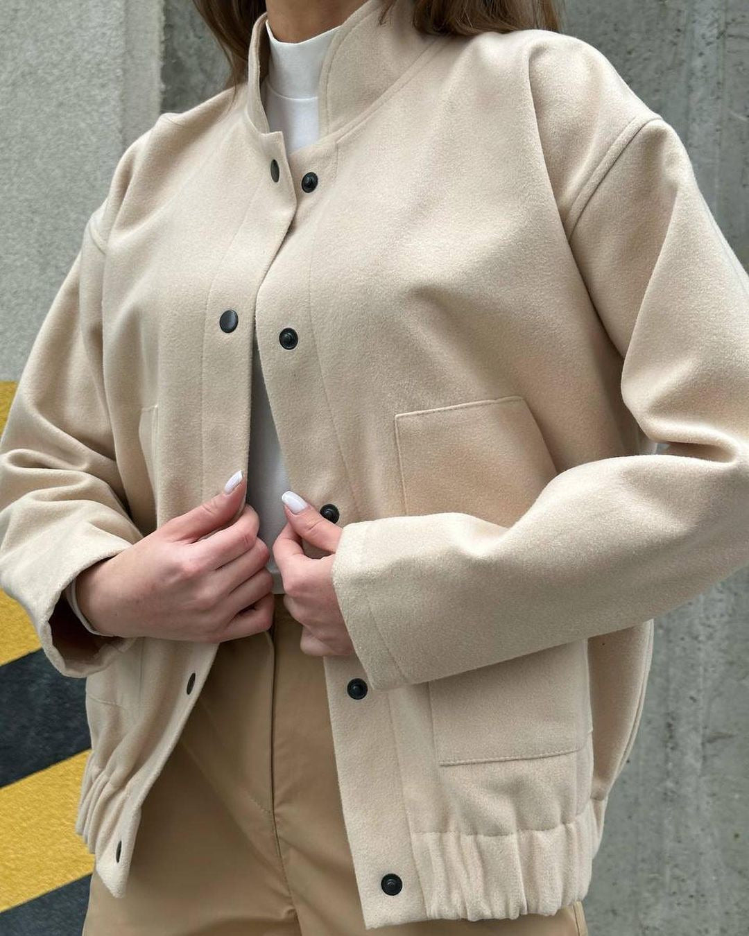Elevare Stand-Collar Jacket Coat