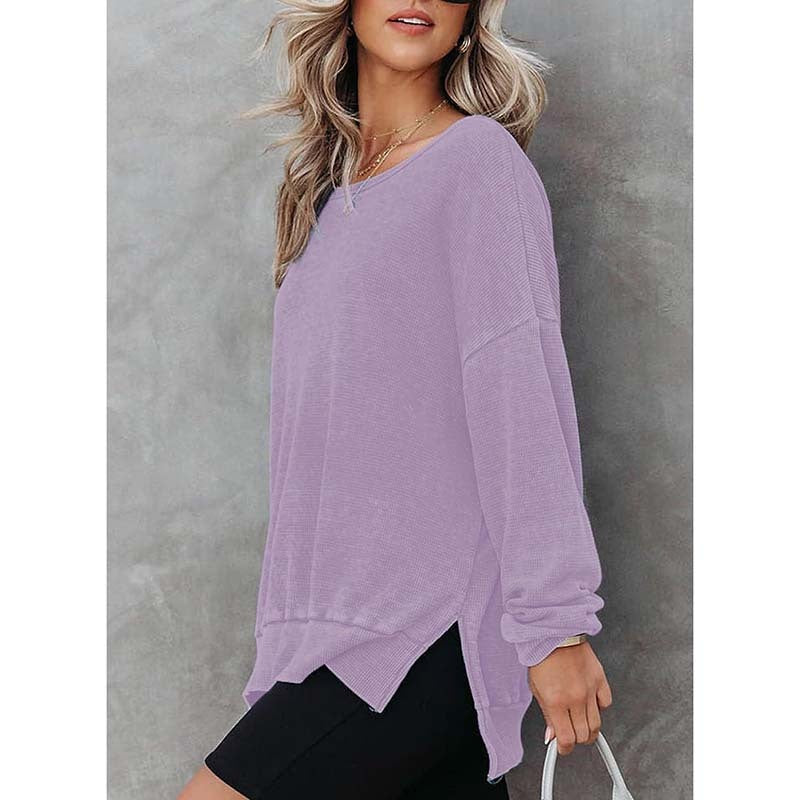WaffleEase Side-Slit Pullover