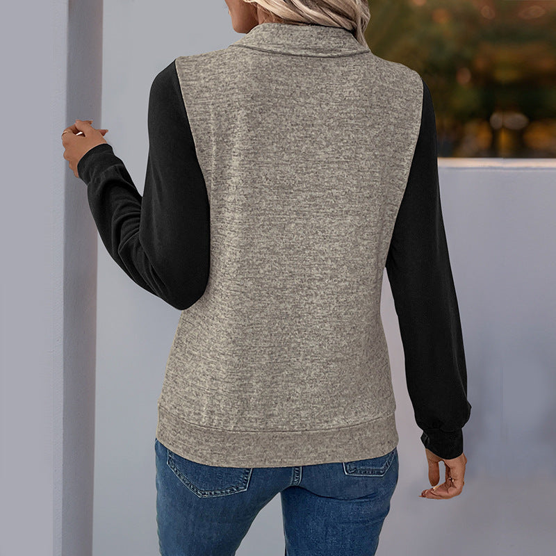 ColorWeave Stand-Collar Cardigan