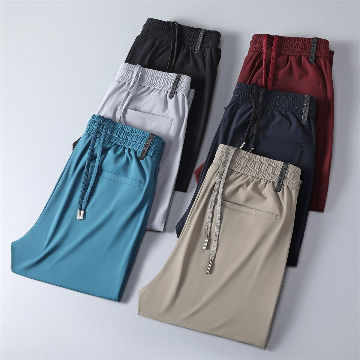 Men's Summer Thin High Elasticity Ice Silk Casual Pants