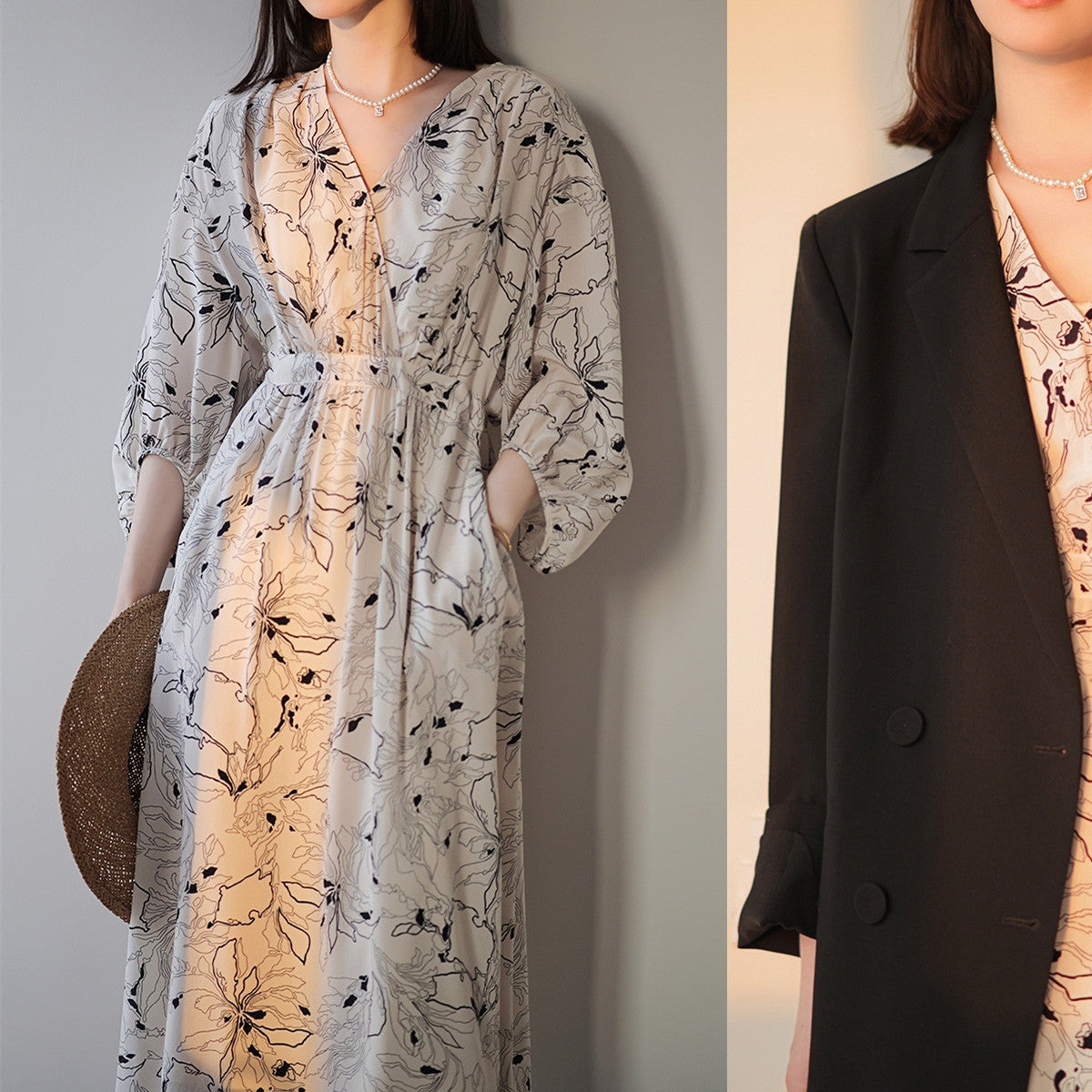 French Silk Loose Maxi Chiffon Dress