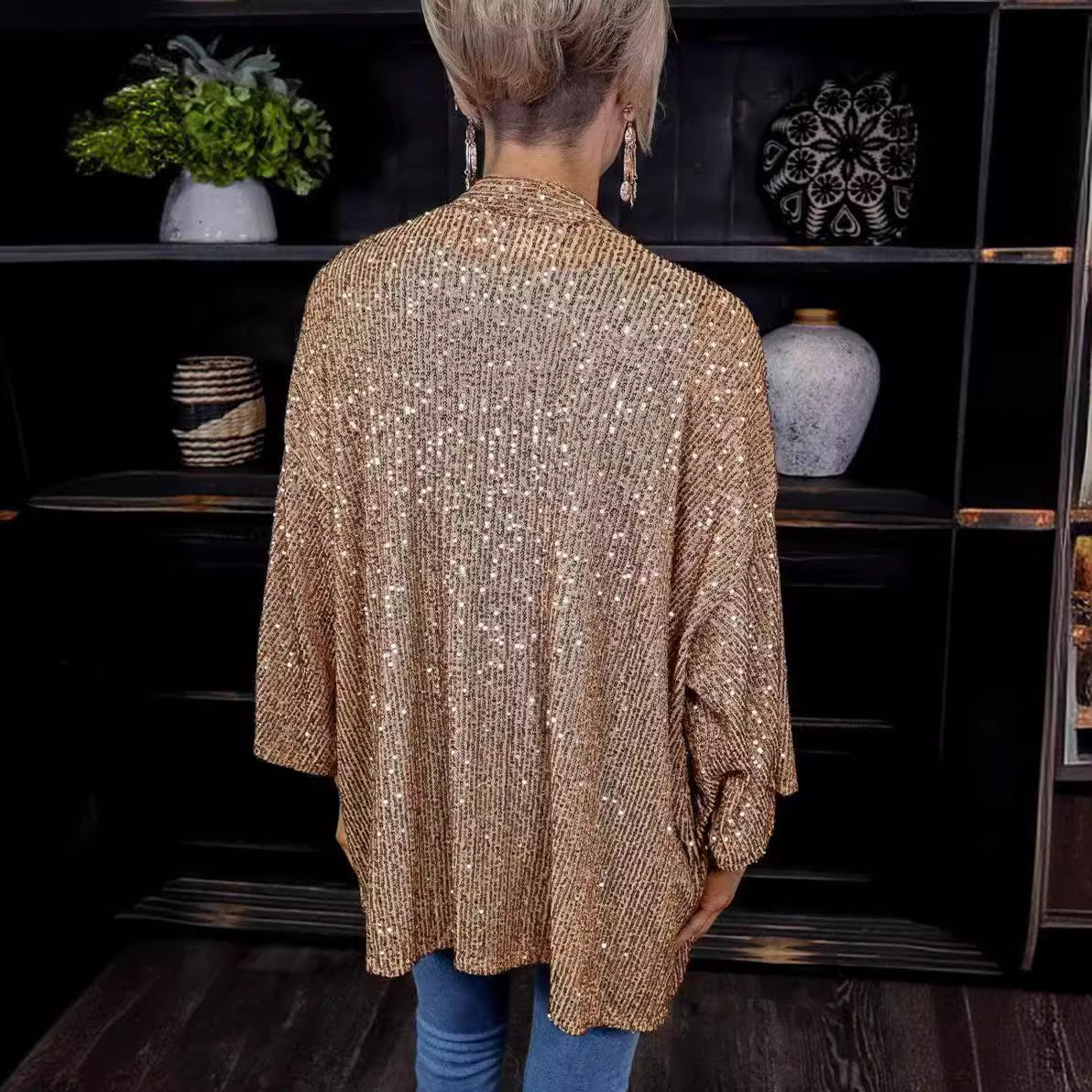 GlimmerEase Sequin Coat
