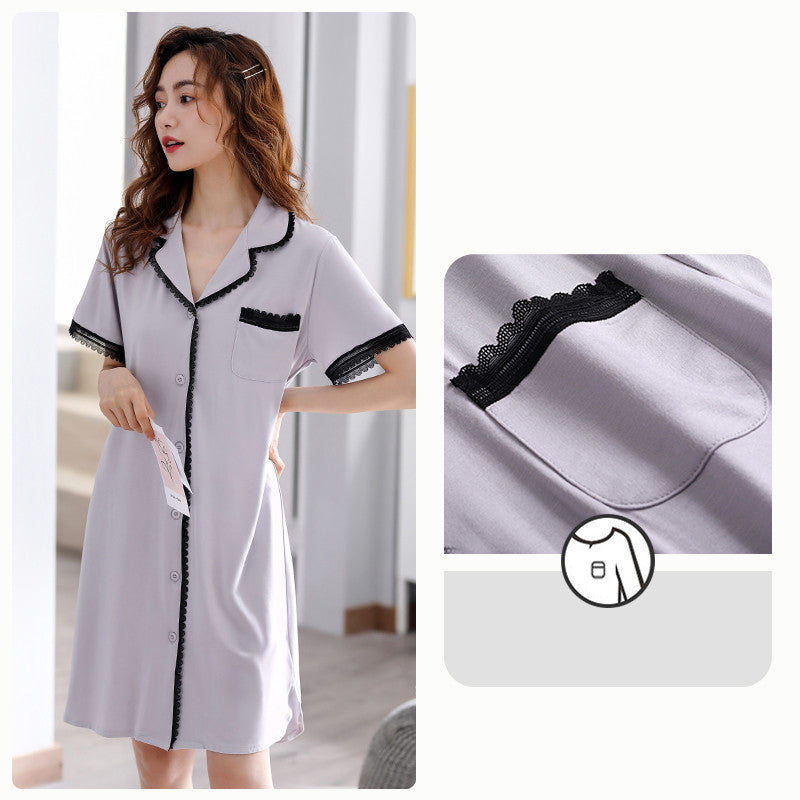 Women's Modal Cotton Silk Nightdress And Homewear