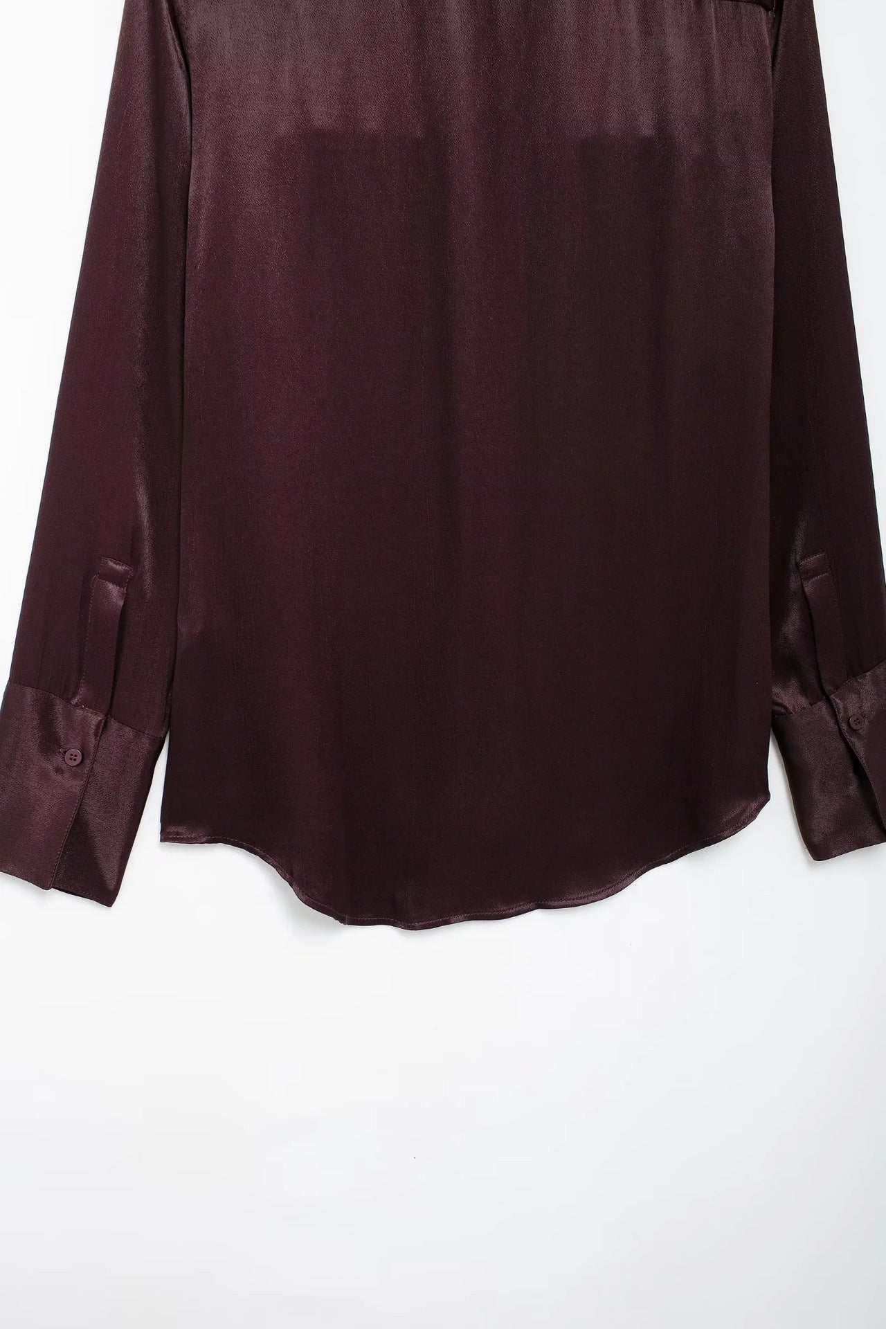 Women's Pocket Silk Satin Long-sleeved Shirt