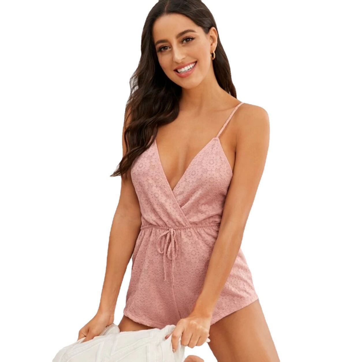 Women's Simulation Silk One-piece Sexy Pajamas And Home Service