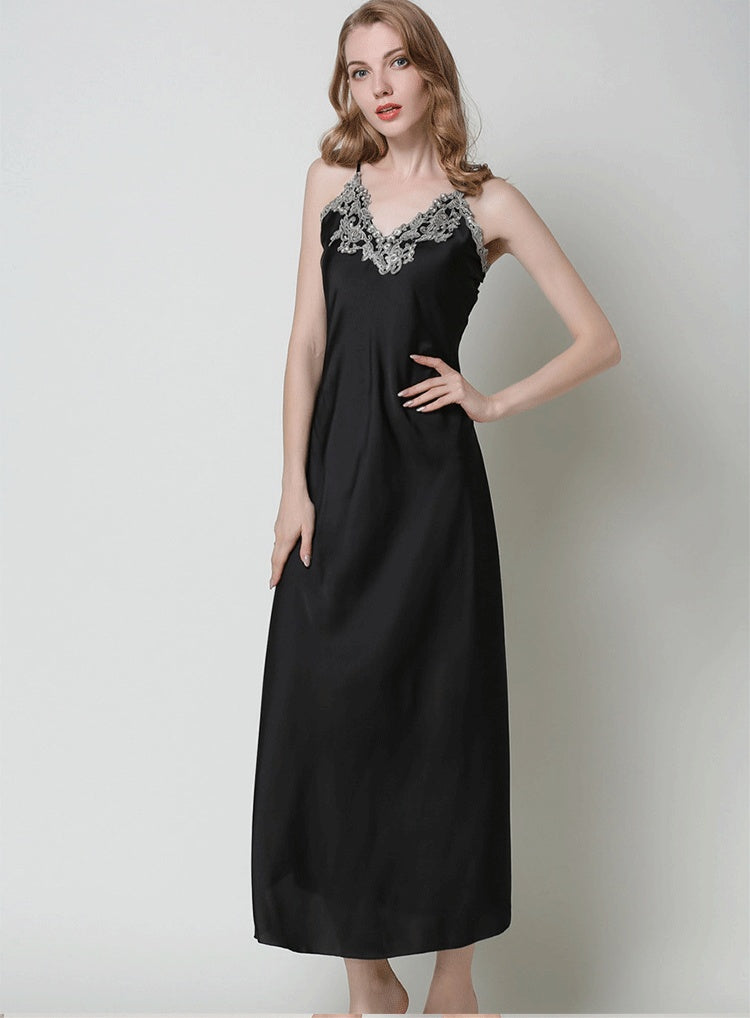 Large size silk nightdress