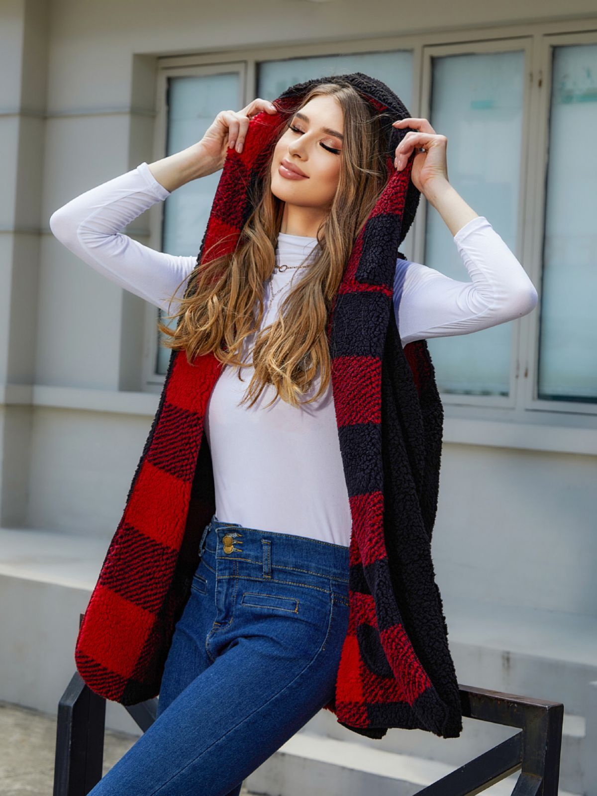 PlaidHaven Plush Vest